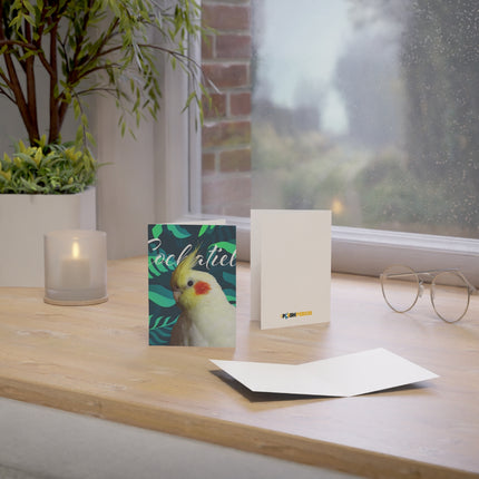 Yellow Cockatiel Folded Greeting Cards (1, 10, 30, and 50pcs)