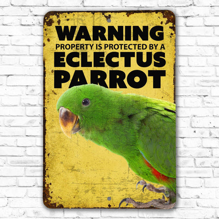 Green Eclectus Parrot Warning Sign