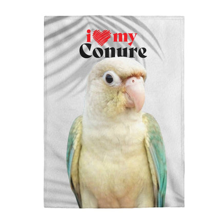 I Love My Conure Velveteen Plush Blanket