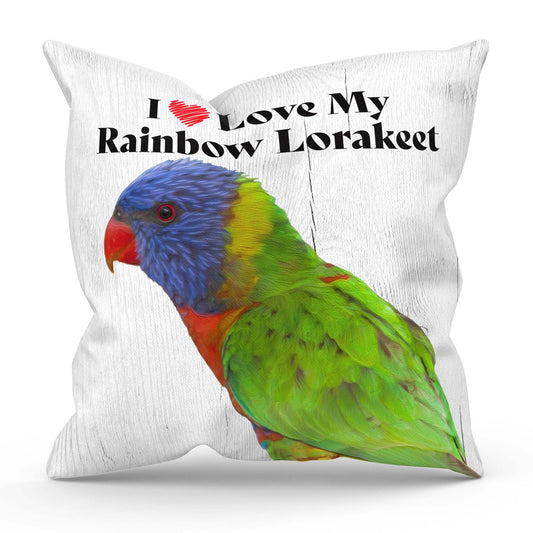 Rainbow Lorikeet Square Throw Pillow
