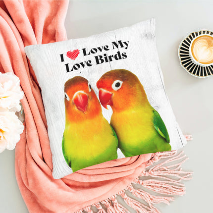 Love Birds Square Throw Pillow