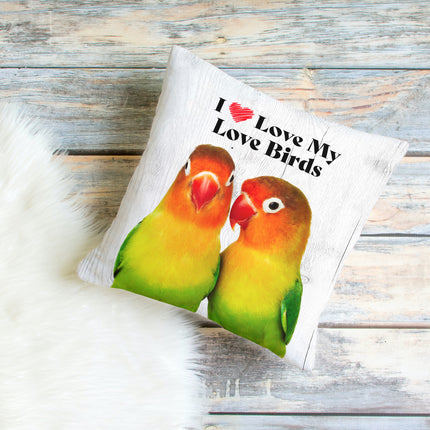 Love Birds Square Throw Pillow