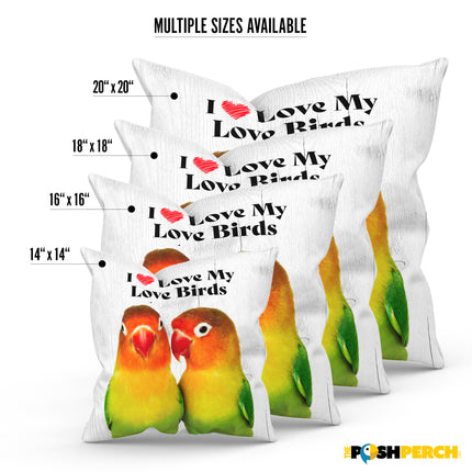 Love Birds Square Throw Pillow