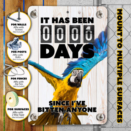 Flying Macaw Bite Sign