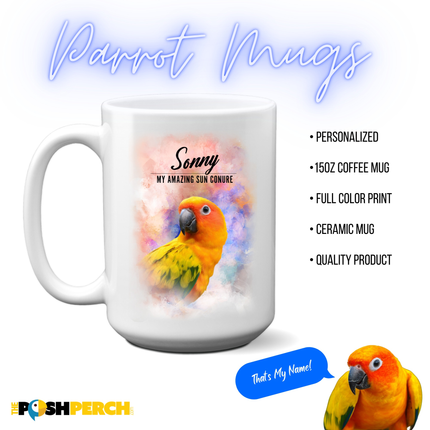 Personalized Sun Conure Coffee Mug