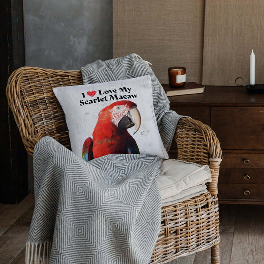 Scarlet Macaw Square Throw Pillow