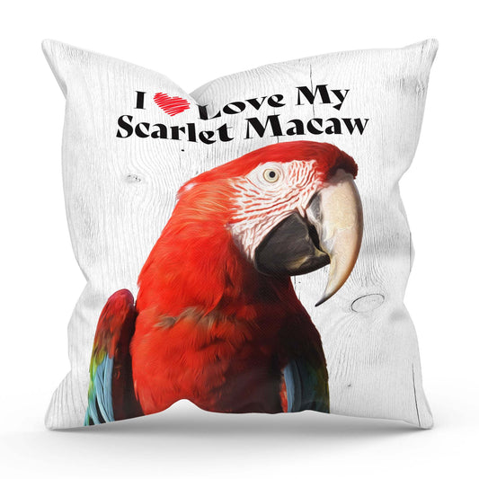 Scarlet Macaw Square Throw Pillow