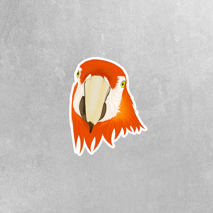 Scarlet Macaw Head Sticker