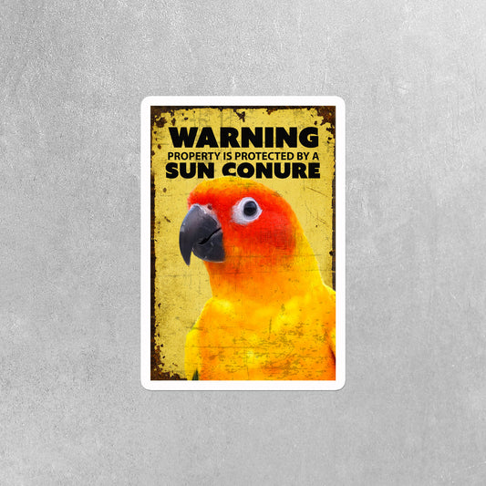 Warning Sun Conure Sticker