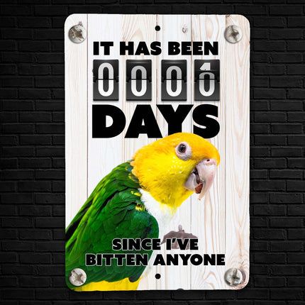 White Bellied Caique Bite Sign