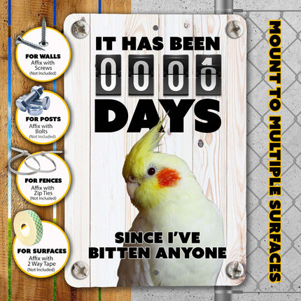 Yellow Cockatiel Bite Sign